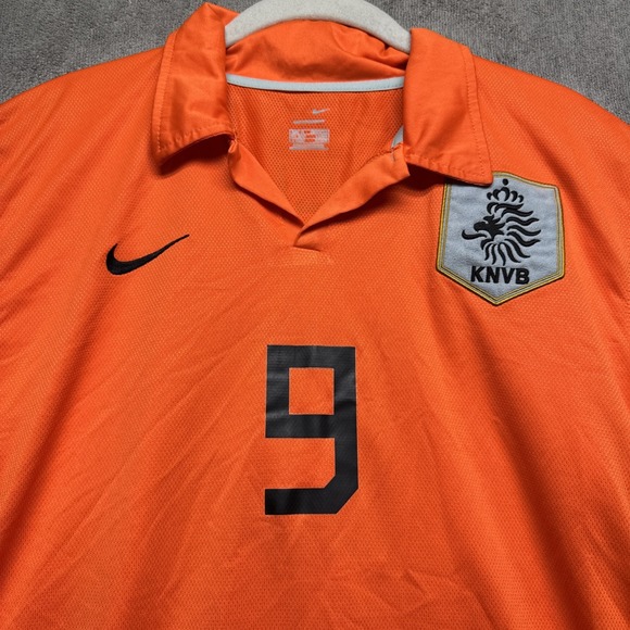Netherlands Van Nistelrooy #9‎ Jersey Mens M Nike KNVB Sphere Dry Orange 2002